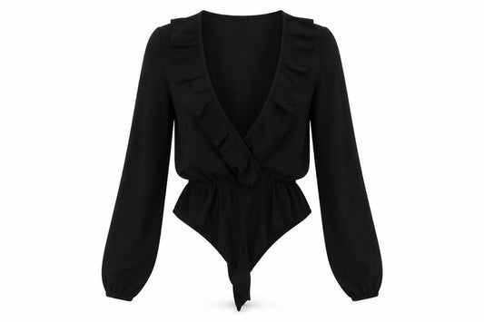 Womens UK Size 8 Boohoo One-Piece Black Romper