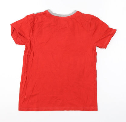 George Boys Red  Cotton Basic T-Shirt Size 10-11 Years Round Neck