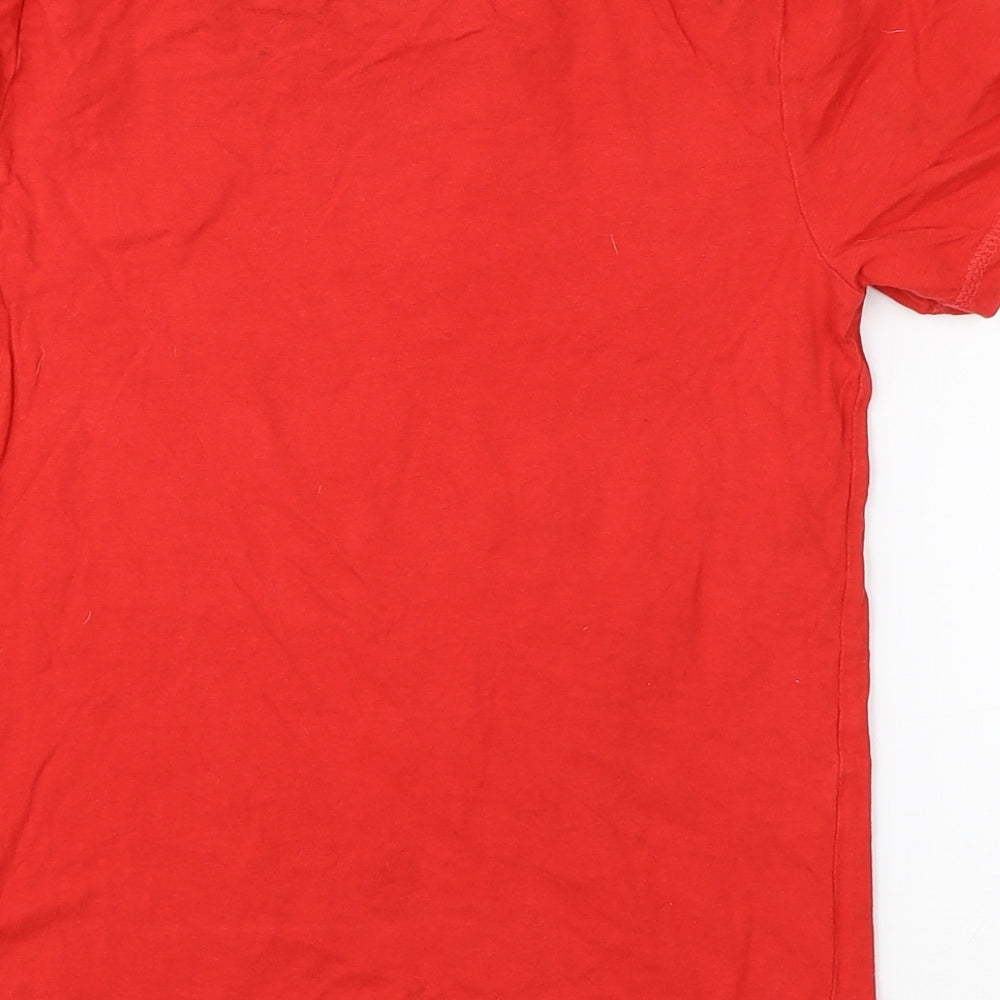 George Boys Red  Cotton Basic T-Shirt Size 10-11 Years Round Neck