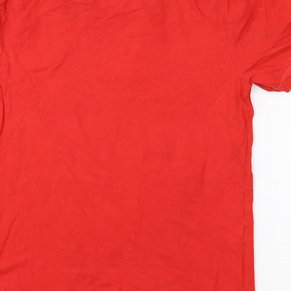 George Boys Red  Cotton Basic T-Shirt Size 10-11 Years Round Neck