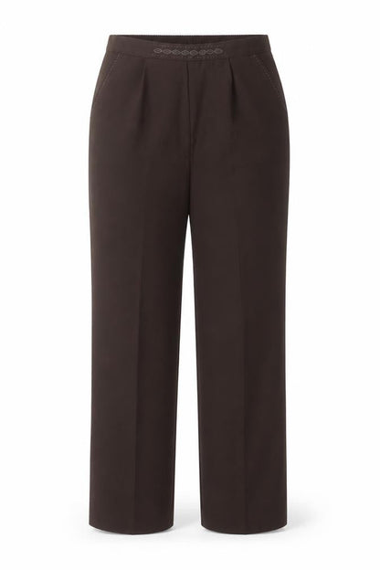 Bonmarché Womens Brown Polyester Trousers Size S L27 in Regular