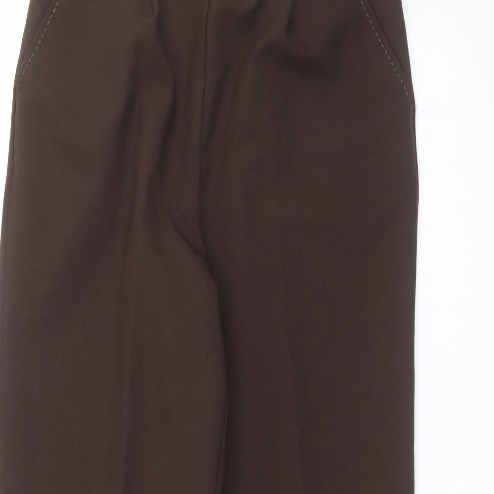 BM Womens Brown  Polyester Trousers  Size S L27 in Regular