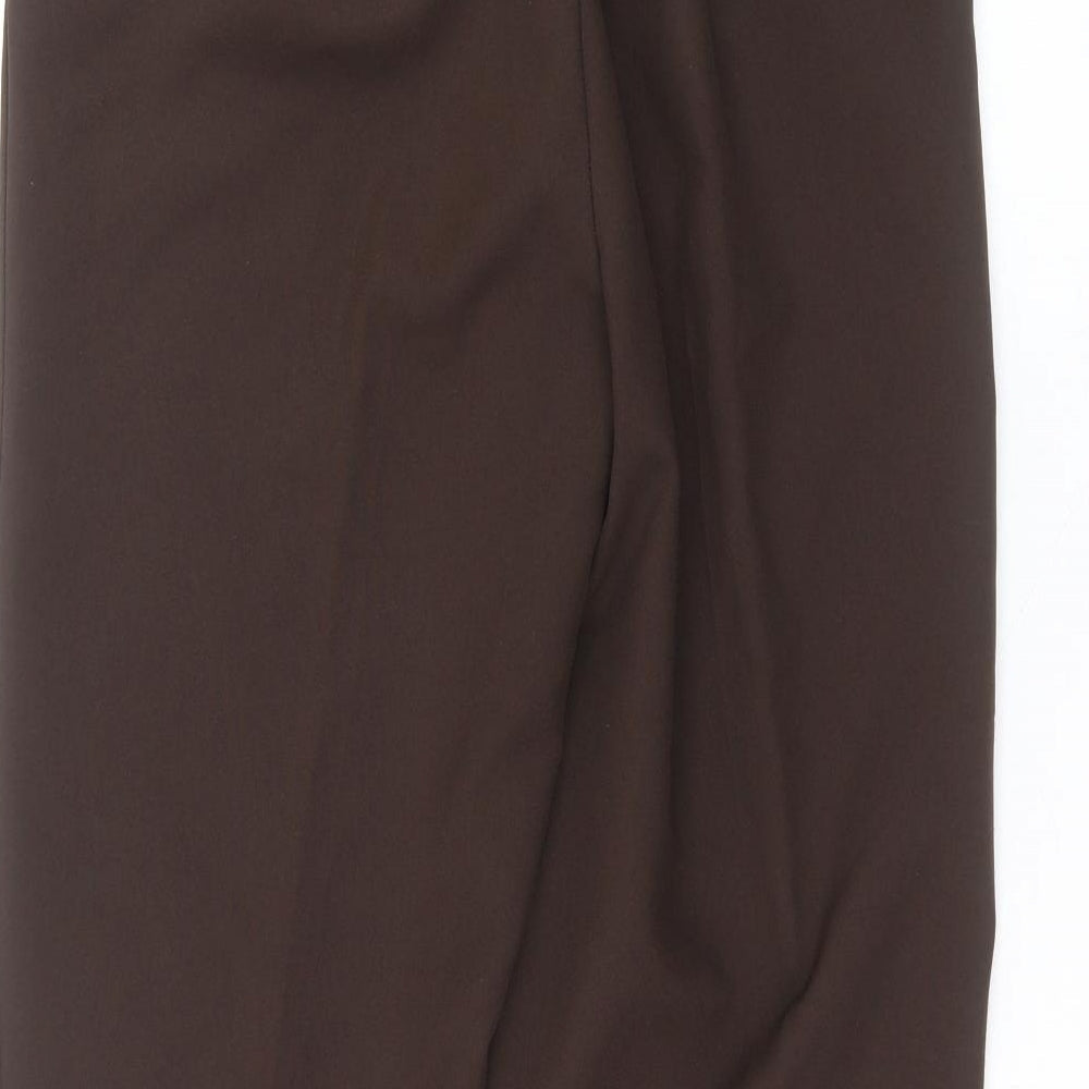 BM Womens Brown  Polyester Trousers  Size S L27 in Regular