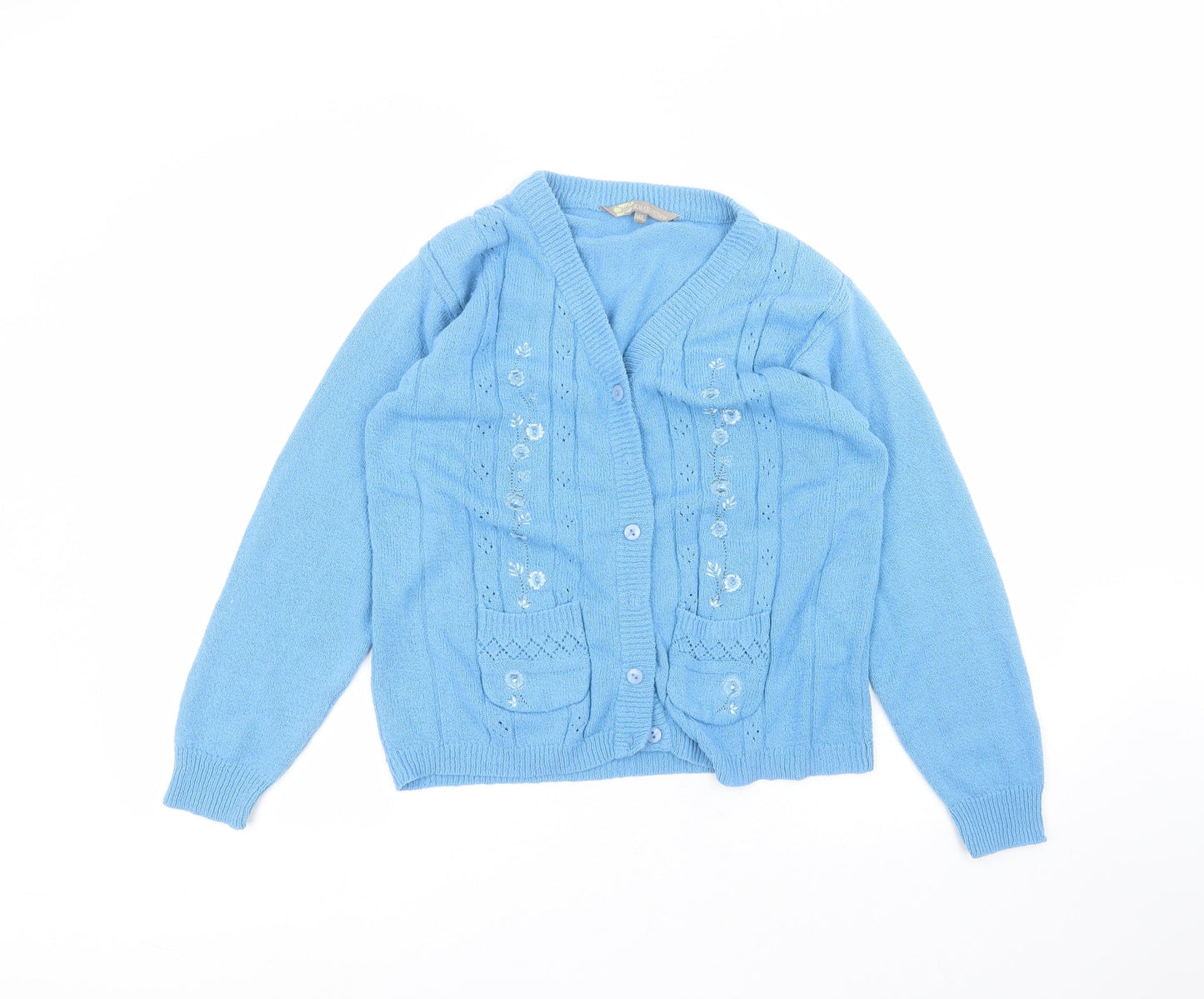 Womens UK Size M Akal Collection Blue Cardigan Jumper