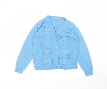 Womens UK Size M Akal Collection Blue Cardigan Jumper