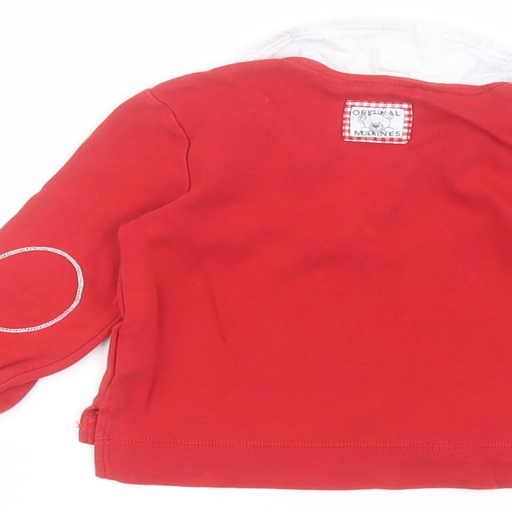 Brand and care label for Baby power Baby Red Cotton Basic Polo, size 18-24, Months Collared
