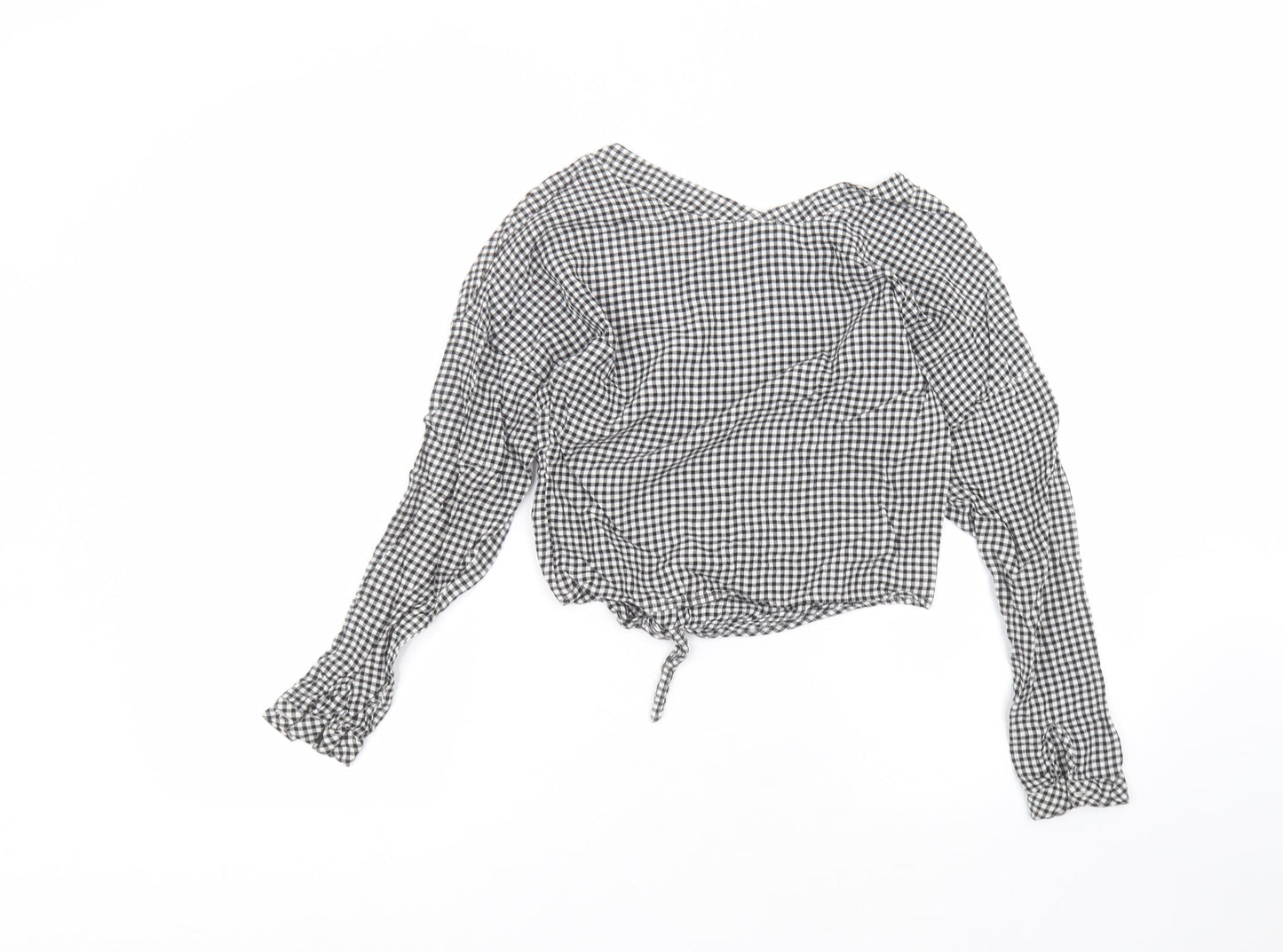 H&M Girls Black  Viscose Basic T-Shirt Size 14 Years Round Neck