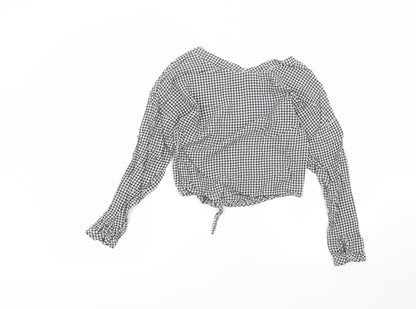 H&M Girls Black  Viscose Basic T-Shirt Size 14 Years Round Neck