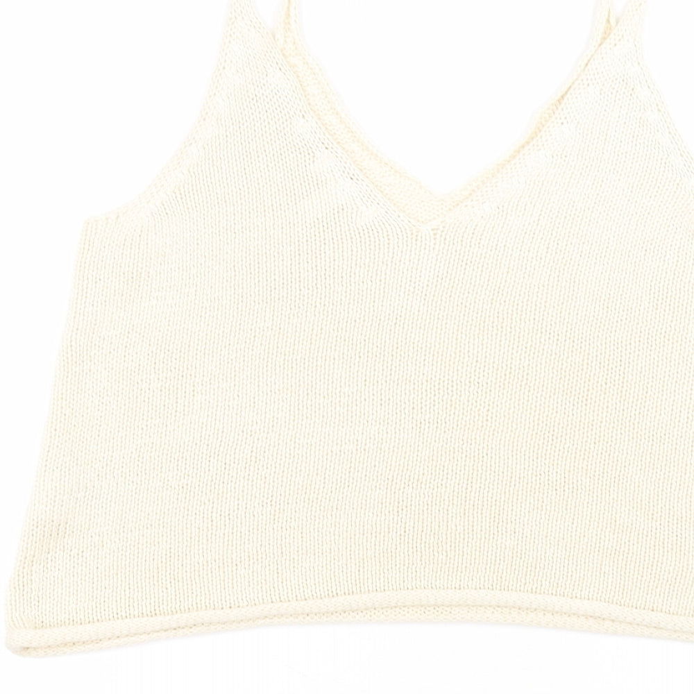 Womens UK Size S H&M White Basic T-Shirt