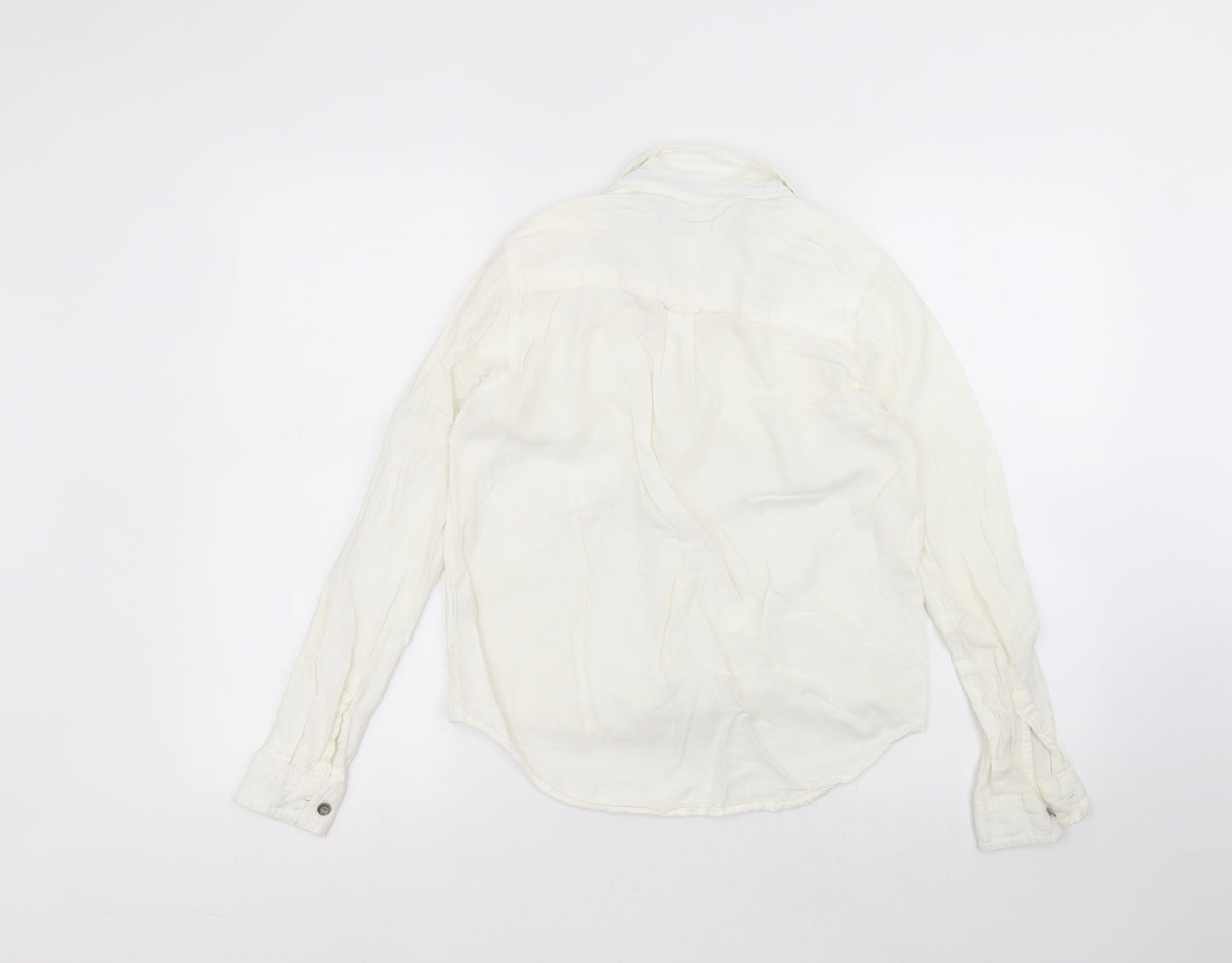 Atmosphere Womens White  Cotton Basic Button-Up Size 8 Collared