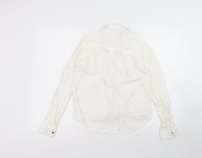 Atmosphere Womens White  Cotton Basic Button-Up Size 8 Collared