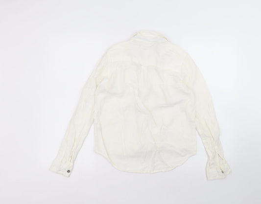 Atmosphere Womens White  Cotton Basic Button-Up Size 8 Collared