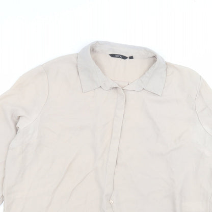 Iconic Womens Brown  Polyester Basic Button-Up Size 16 Collared
