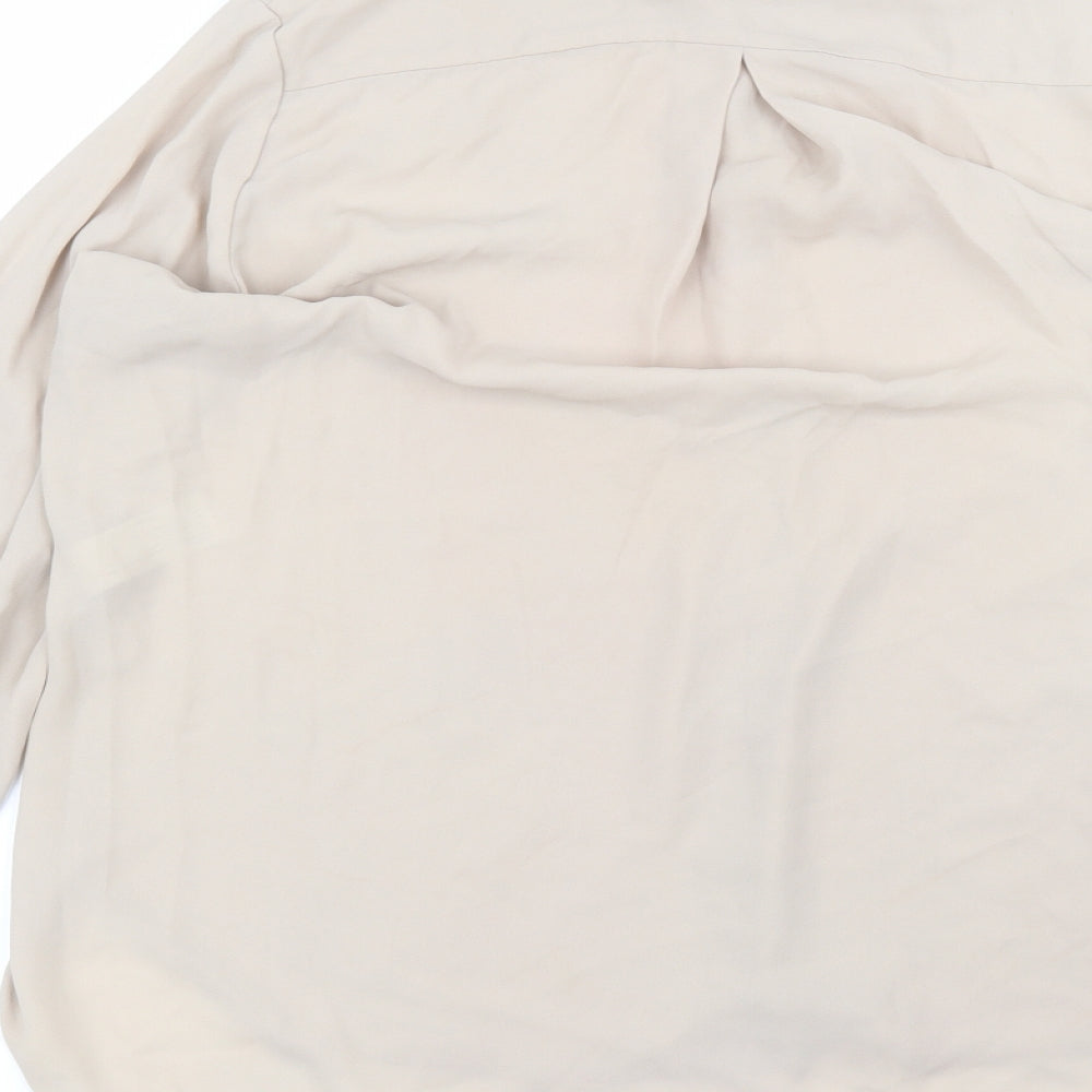 Iconic Womens Brown  Polyester Basic Button-Up Size 16 Collared