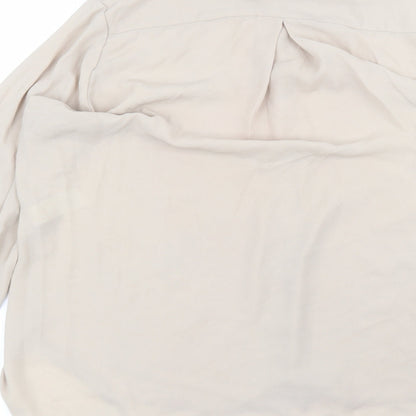 Iconic Womens Brown  Polyester Basic Button-Up Size 16 Collared