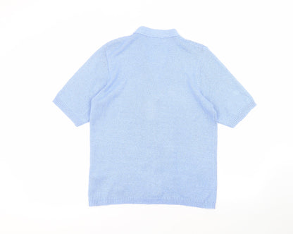 Anne smith Womens Blue V-Neck  Acrylic Cardigan Jumper Size S
