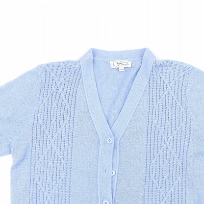 Anne smith Womens Blue V-Neck  Acrylic Cardigan Jumper Size S
