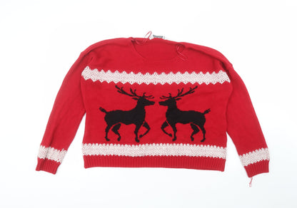 Womens UK Size M PREVIEW Red Pullover Jumper