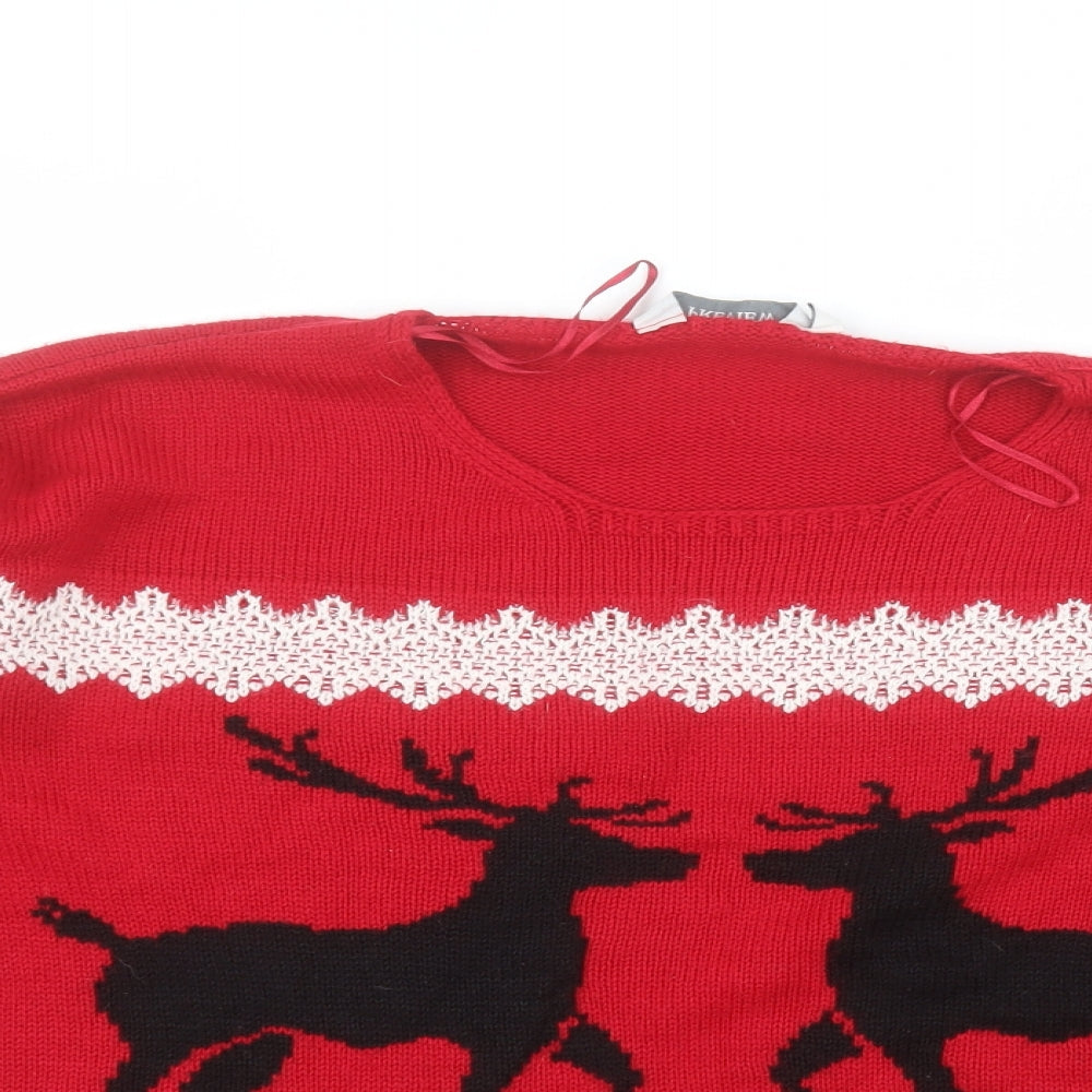Womens UK Size M PREVIEW Red Pullover Jumper