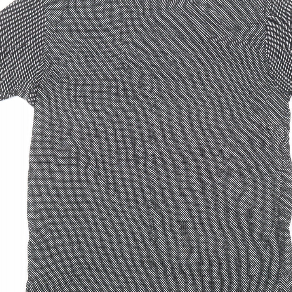 Nanny State Mens Black Polka Dot Cotton  Polo Size S Collared