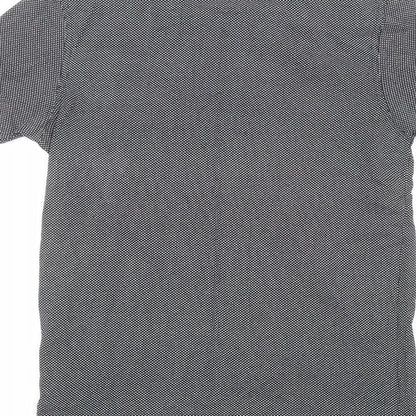 Nanny State Mens Black Polka Dot Cotton  Polo Size S Collared