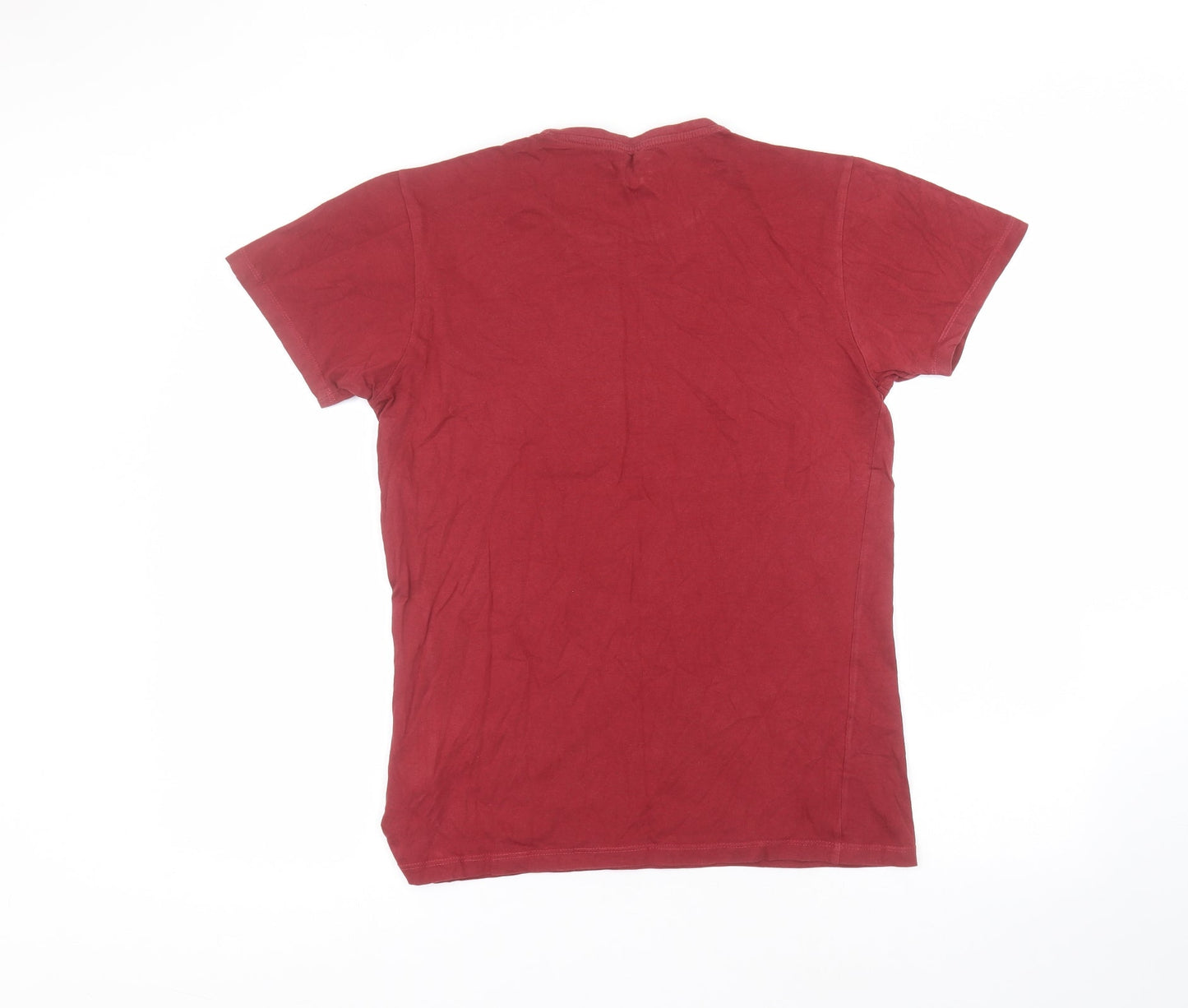 Mens UK Size S Cedar Wood State Red  T-Shirt