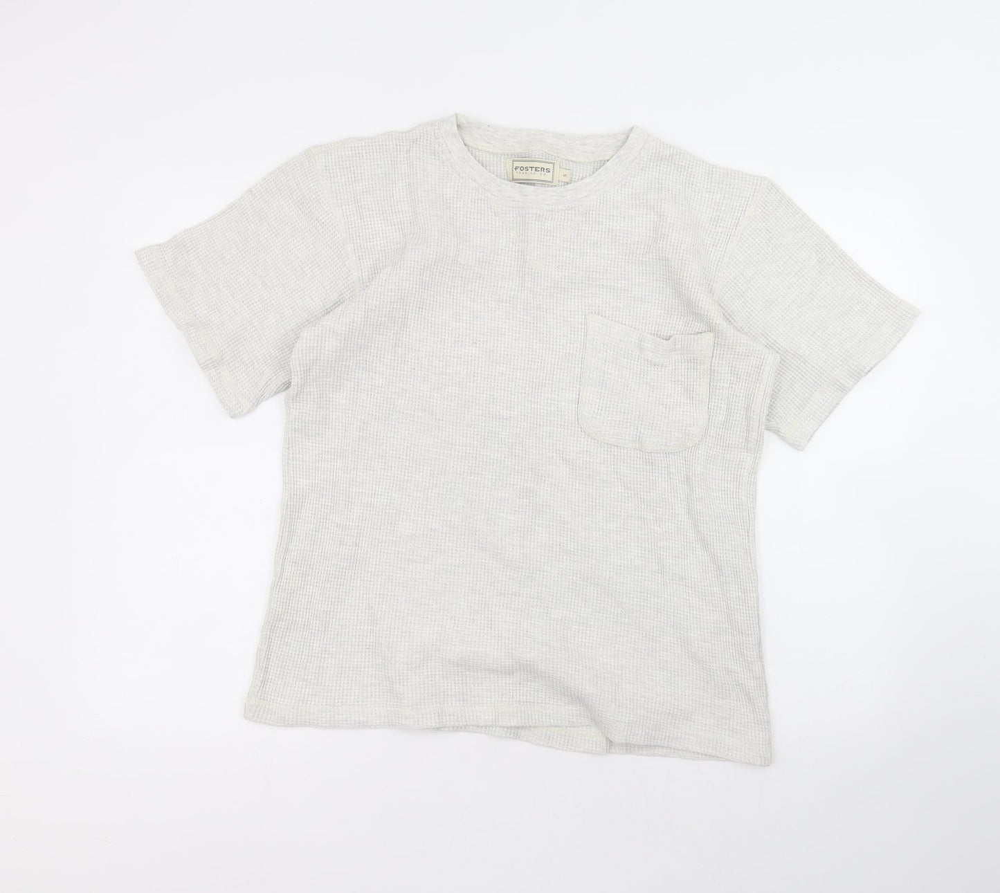 Fosters Womens White Round Neck  Cotton Pullover Jumper Size S