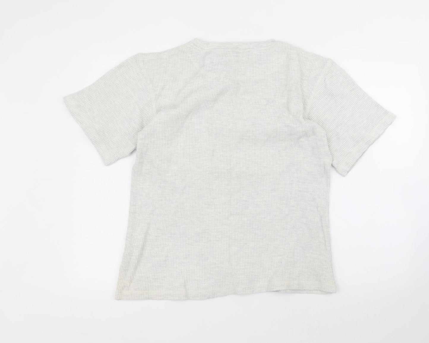 Fosters Womens White Round Neck  Cotton Pullover Jumper Size S