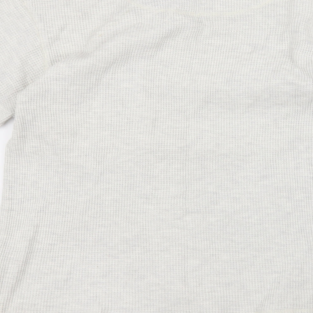 Fosters Womens White Round Neck  Cotton Pullover Jumper Size S
