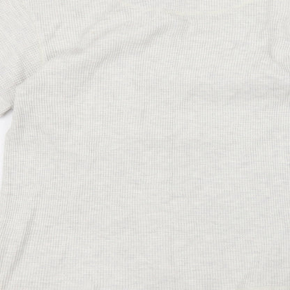 Fosters Womens White Round Neck  Cotton Pullover Jumper Size S