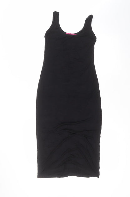 Boohoo Womens Black  Viscose Pencil Dress  Size 8  Round Neck