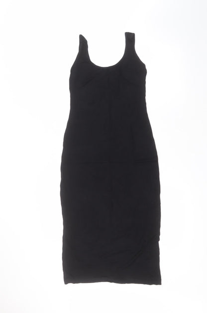 Boohoo Womens Black  Viscose Pencil Dress  Size 8  Round Neck