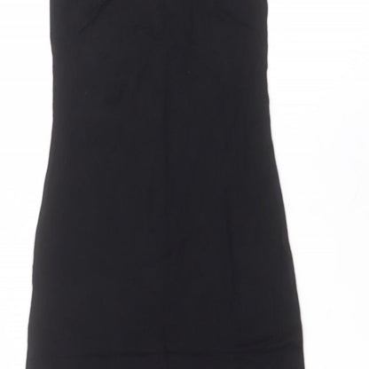 Boohoo Womens Black  Viscose Pencil Dress  Size 8  Round Neck