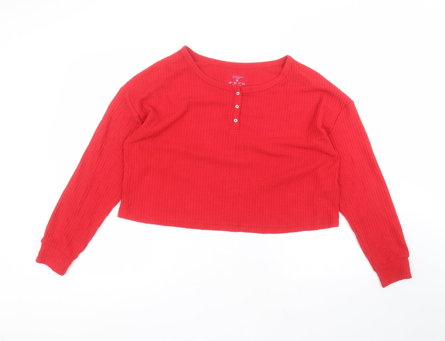Primark Womens Red  Polyester Basic T-Shirt Size M Round Neck