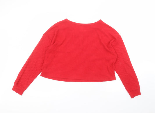 Primark Womens Red  Polyester Basic T-Shirt Size M Round Neck