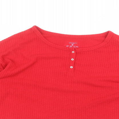 Primark Womens Red  Polyester Basic T-Shirt Size M Round Neck