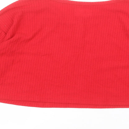 Primark Womens Red  Polyester Basic T-Shirt Size M Round Neck