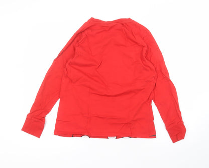 Disney Womens Red  Cotton Basic T-Shirt Size M Round Neck