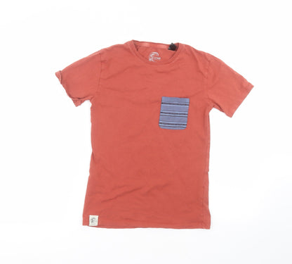 O'Neal Boys Brown  Cotton Basic T-Shirt Size 10 Years Round Neck