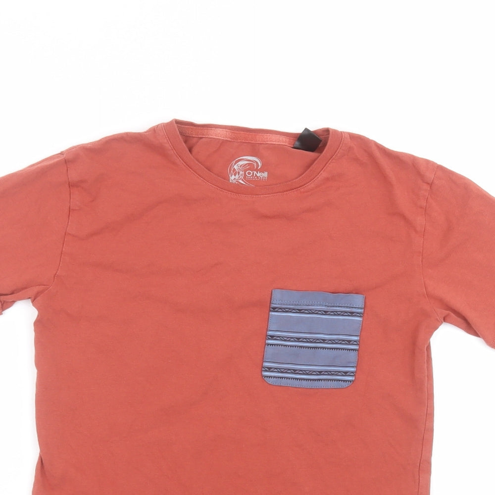 O'Neal Boys Brown  Cotton Basic T-Shirt Size 10 Years Round Neck