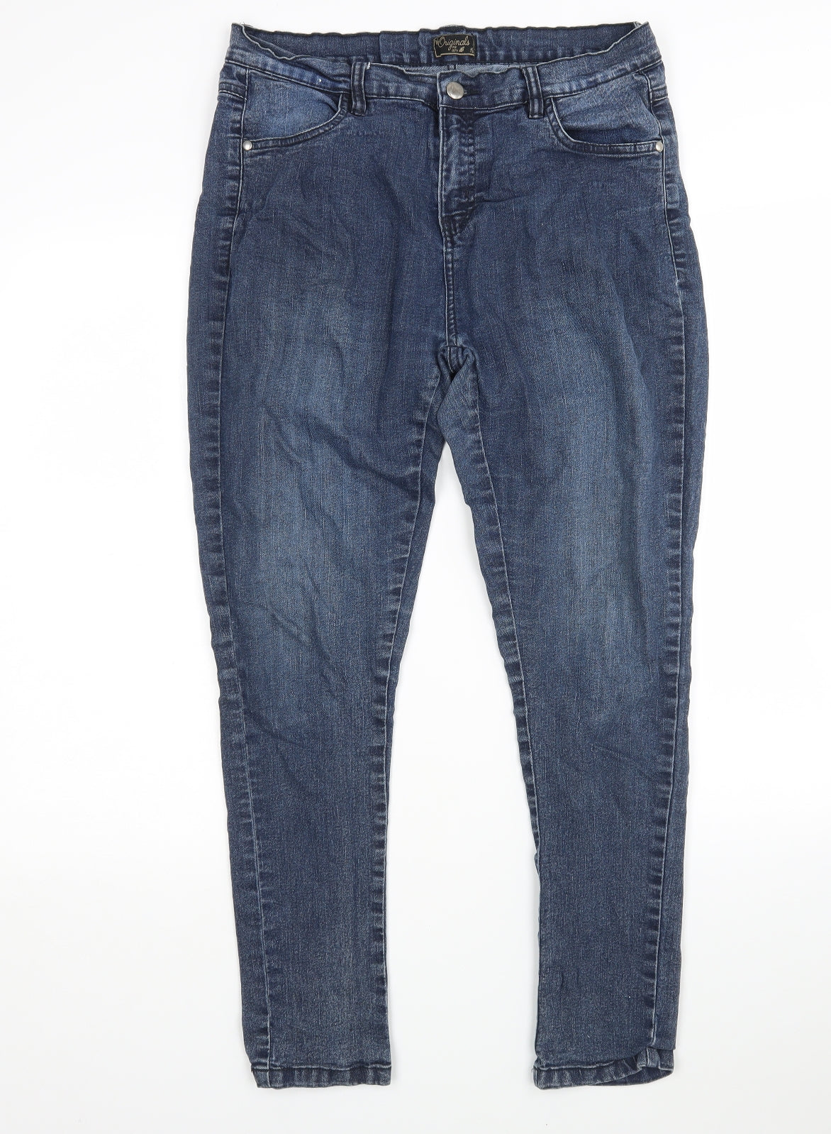 Womens UK Size 12 Preworn Regular Fit Skinny Blue Jeans