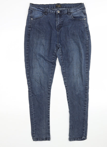 Womens UK Size 12 Preworn Regular Fit Skinny Blue Jeans