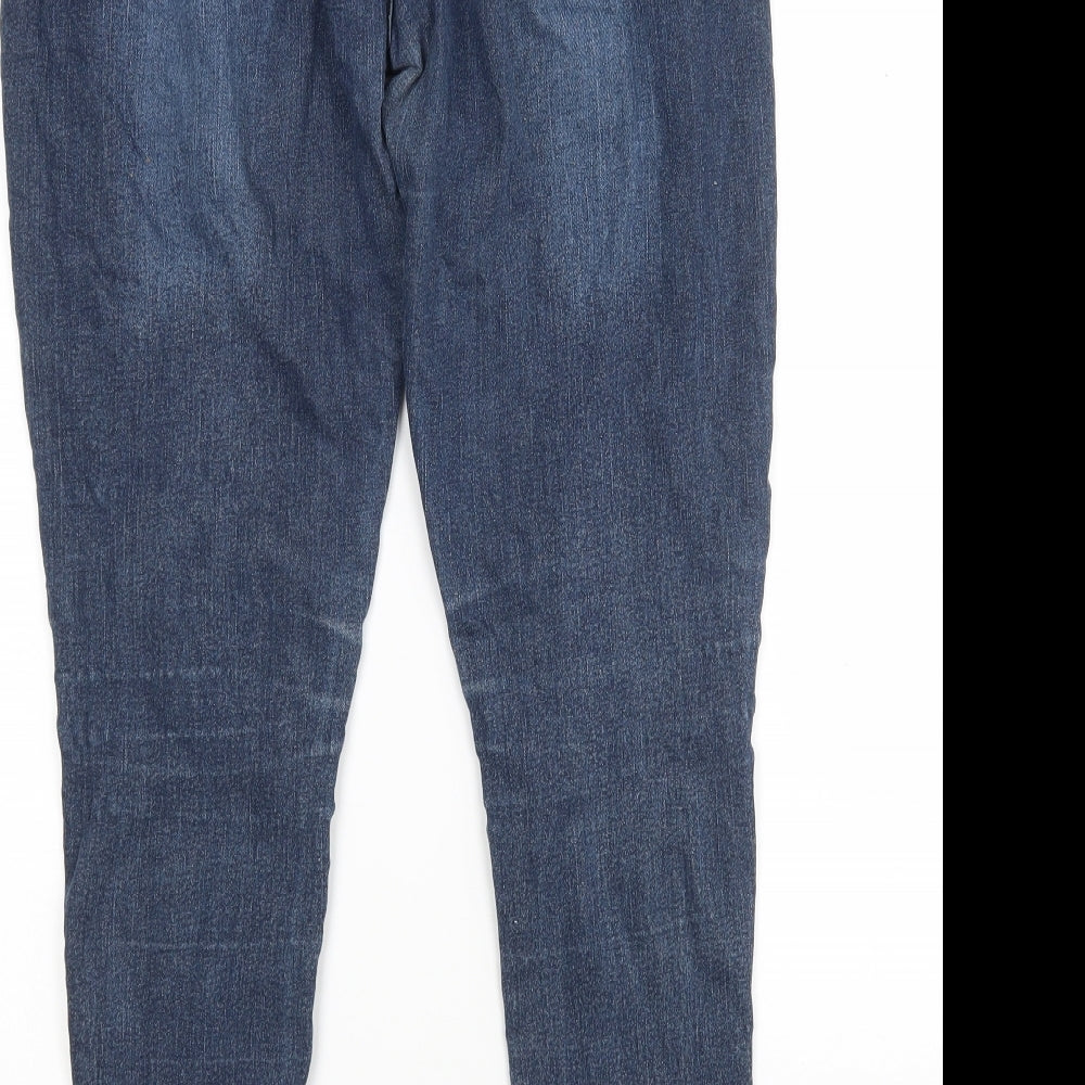 Womens UK Size 12 Preworn Regular Fit Skinny Blue Jeans