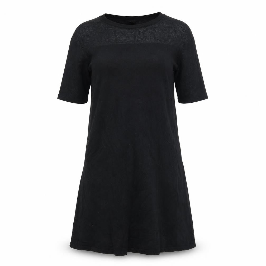 Front view of F&F women’s black viscose jumper dress, size UK 8, round neck