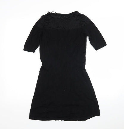 F&F Womens Black  Viscose Jumper Dress  Size 8  Round Neck