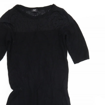 F&F Womens Black  Viscose Jumper Dress  Size 8  Round Neck