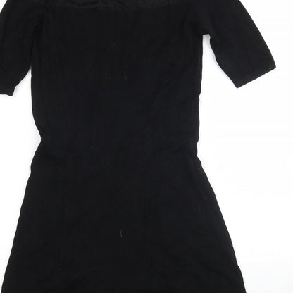 F&F Womens Black  Viscose Jumper Dress  Size 8  Round Neck