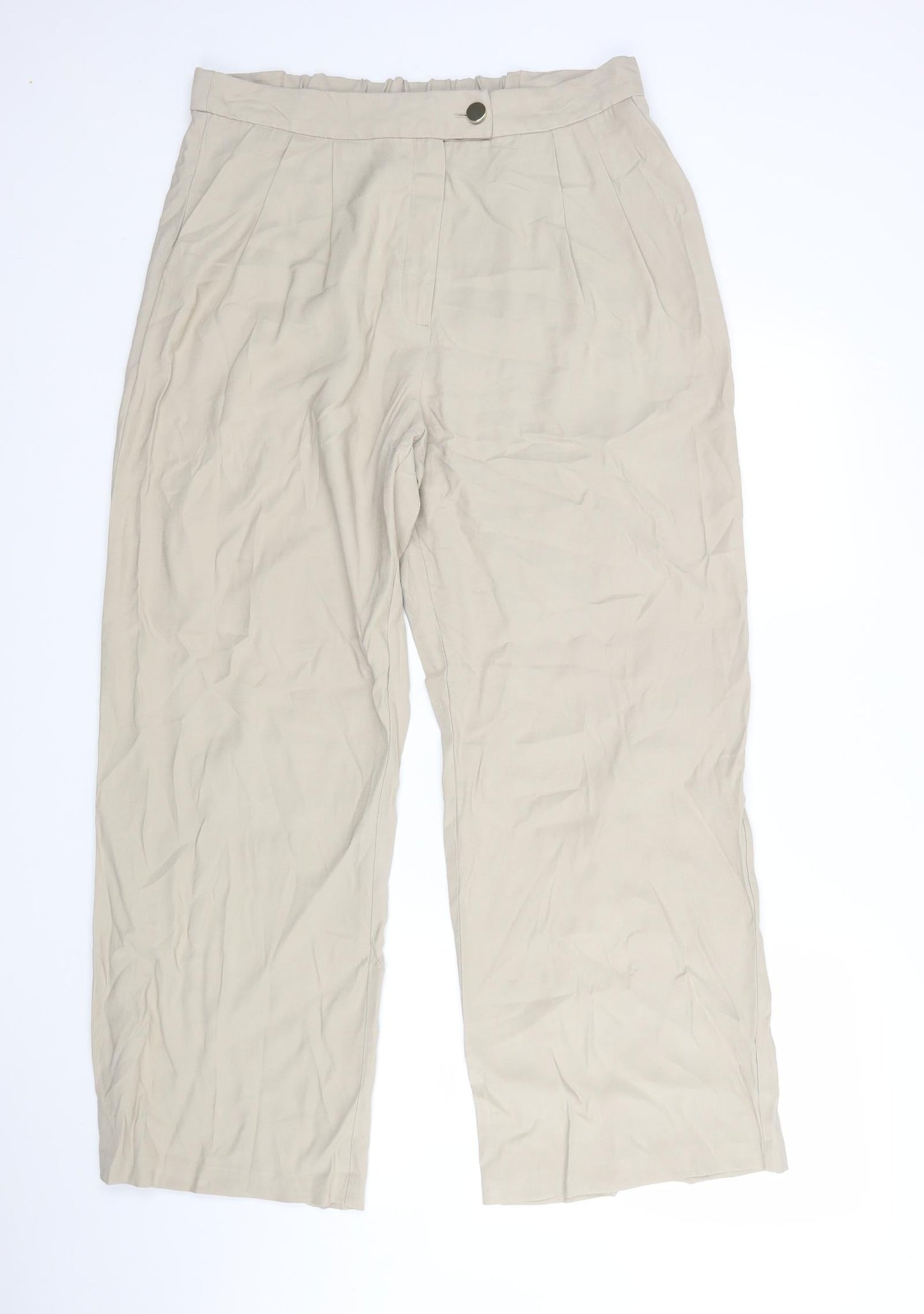 F&F Womens Beige  Viscose Trousers  Size 16 L29 in Regular