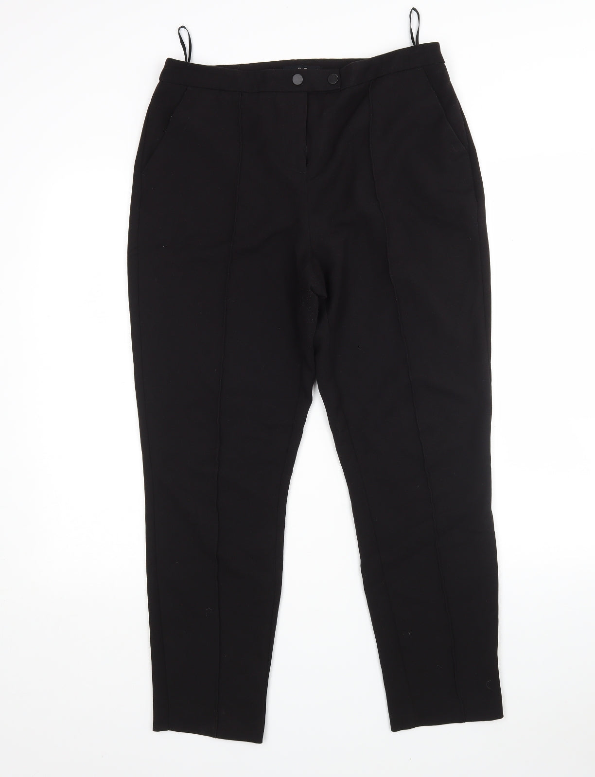 F&F Womens Black  Polyester Trousers  Size 10 L28 in Regular