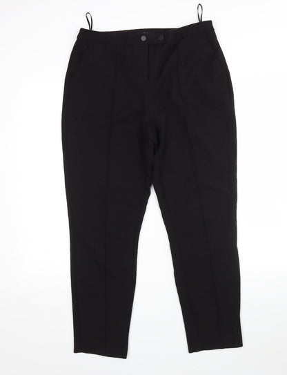 F&F Womens Black  Polyester Trousers  Size 10 L28 in Regular